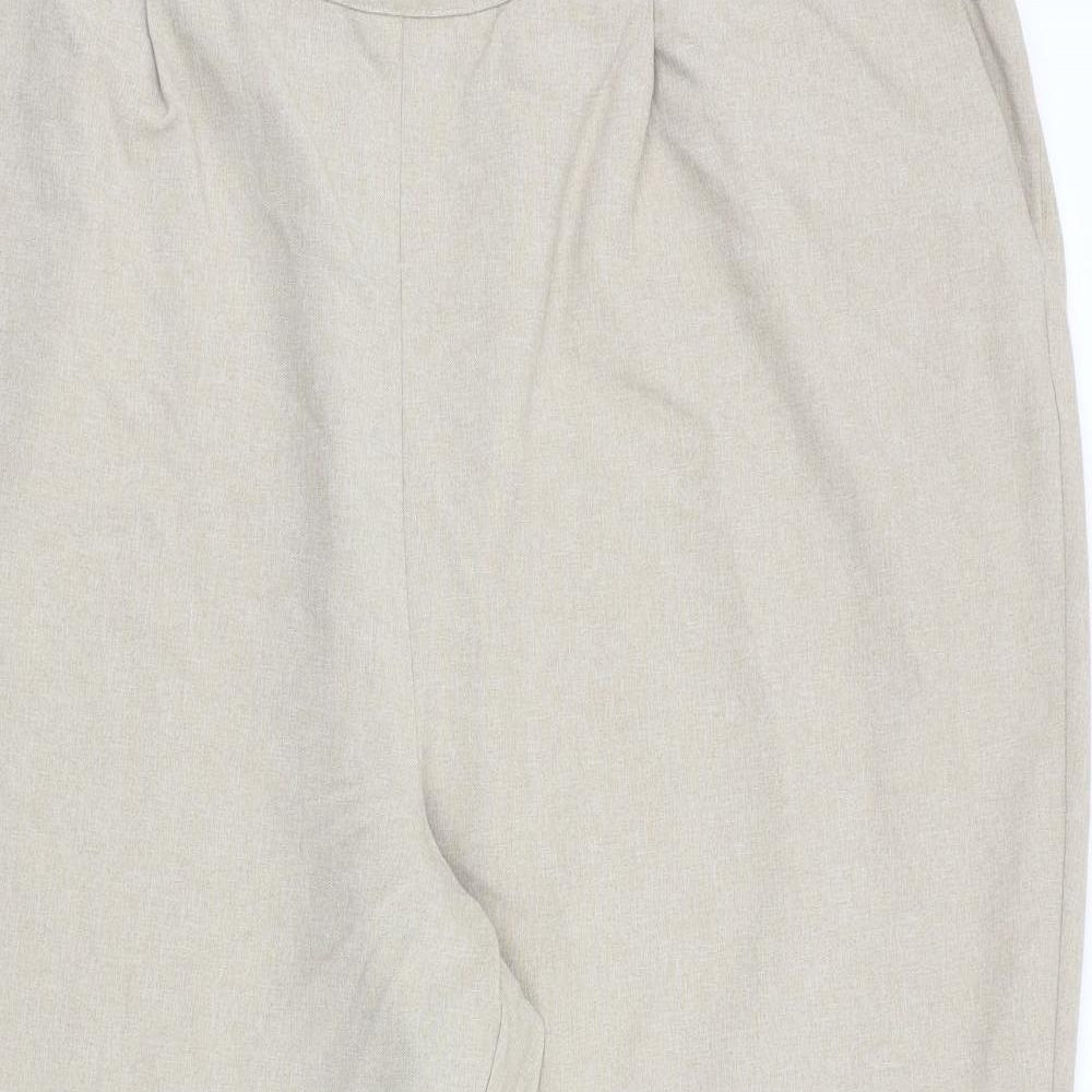 Bonmarché Womens Beige Polyester Trousers Size 24 Regular