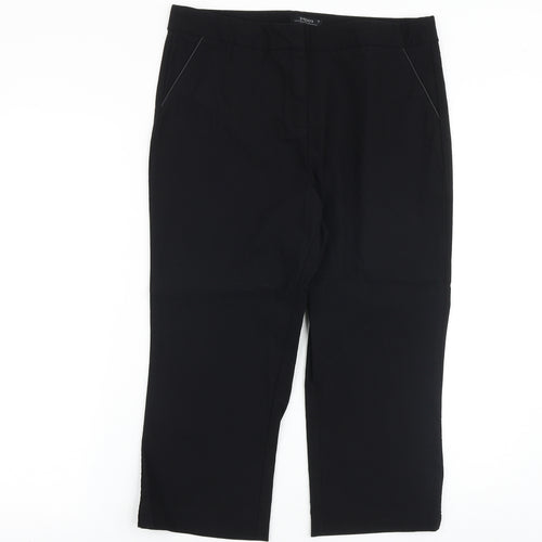 Papaya Womens Black Polyester Trousers Size 14 Regular Zip