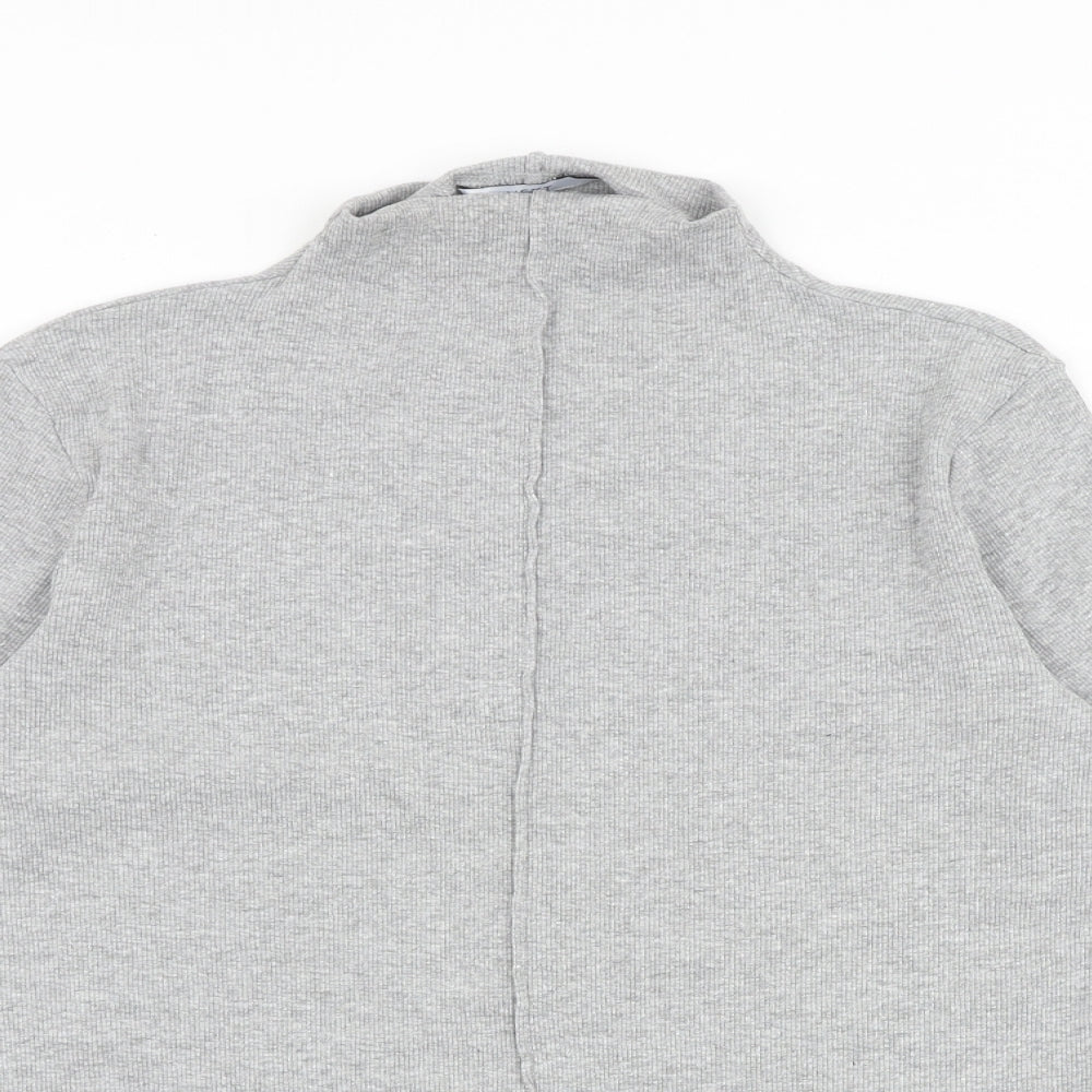 NEXT Womens Grey Viscose Basic Blouse Size 16 Mock Neck