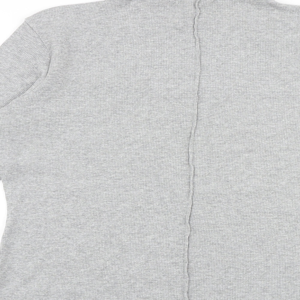 NEXT Womens Grey Viscose Basic Blouse Size 16 Mock Neck