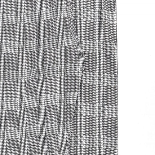 Preworn Womens Black Plaid Cotton Trousers Size S Slim