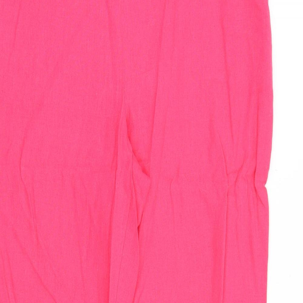 Papaya Womens Pink Linen Trousers Size 12 Regular Zip