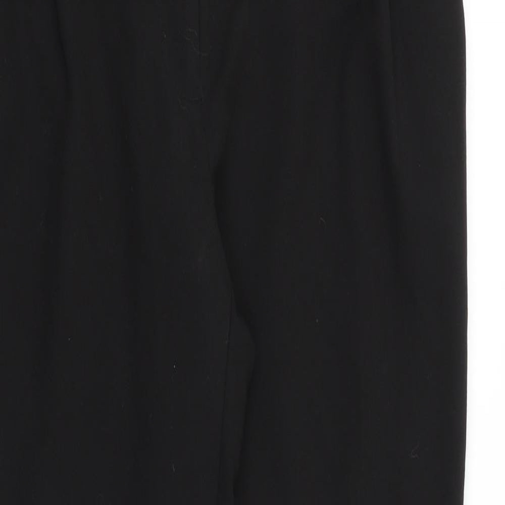 NEXT Womens Black Cotton Chino Trousers Size 10 Regular Zip