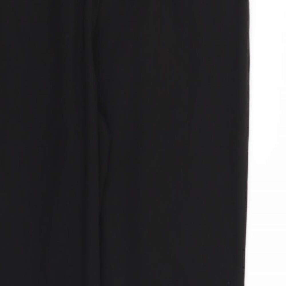 NEXT Womens Black Cotton Chino Trousers Size 10 Regular Zip