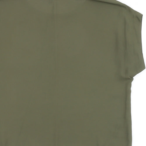 New Look Womens Green Polyester Basic Blouse Size 10 Scoop Neck