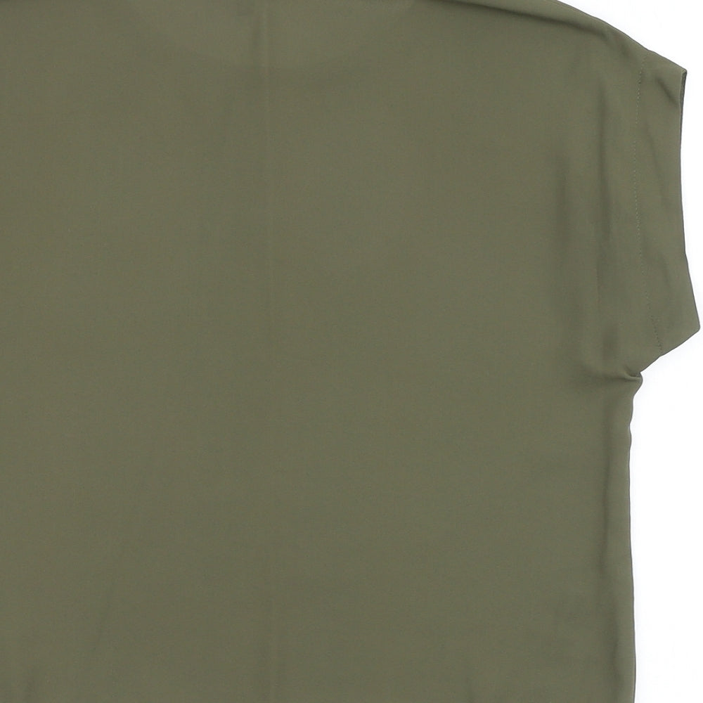 New Look Womens Green Polyester Basic Blouse Size 10 Scoop Neck