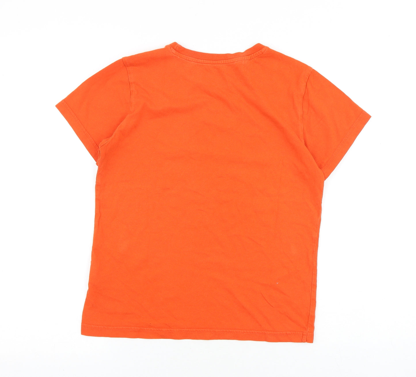 adidas Boys Orange 100% Cotton Basic T-Shirt Size 11-12 Years Round Neck Pullover
