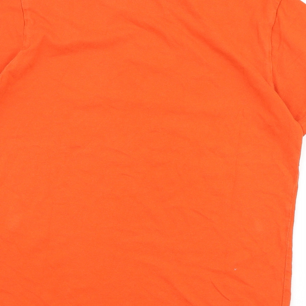 adidas Boys Orange 100% Cotton Basic T-Shirt Size 11-12 Years Round Neck Pullover