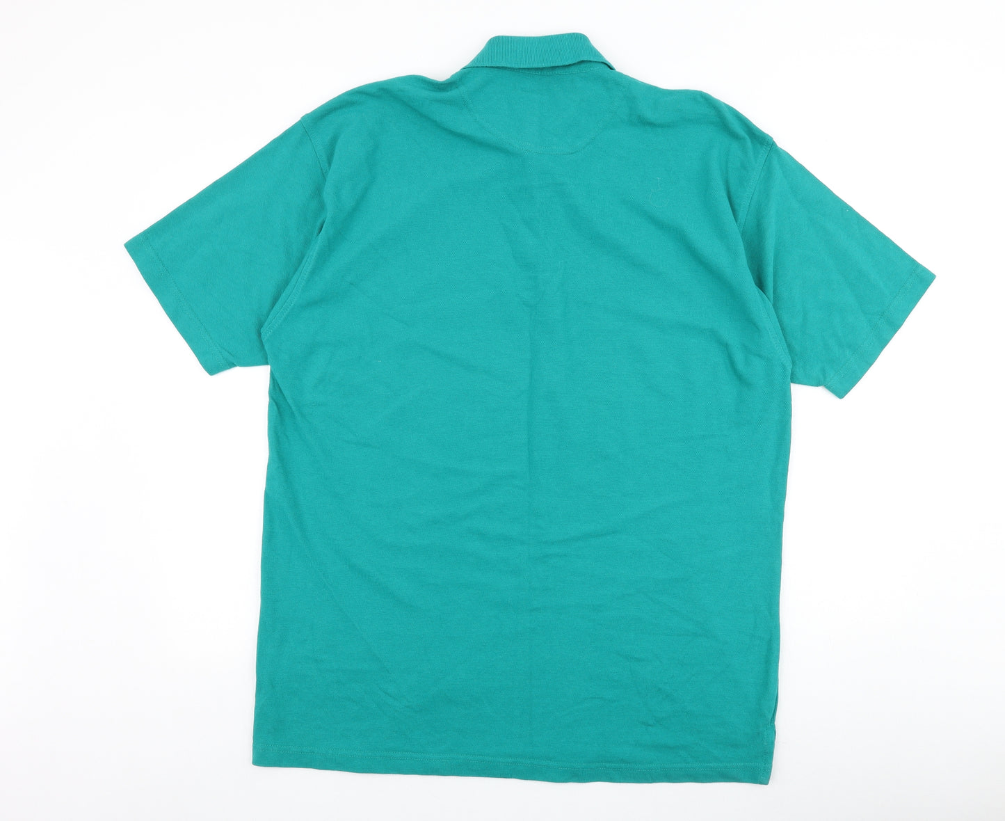 Henbury Mens Green Cotton Polo Size 2XL Collared Button