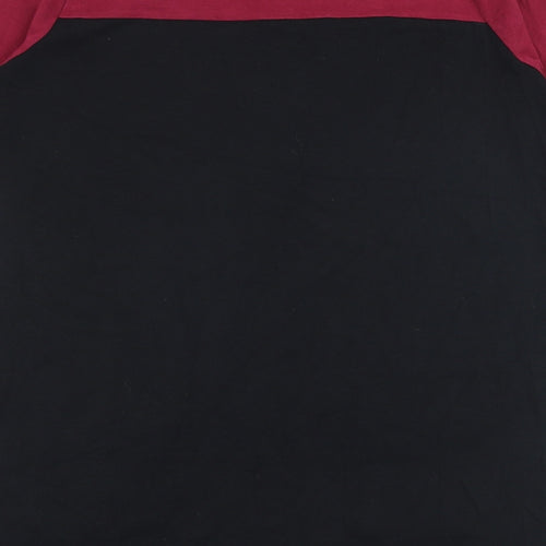 BHS Womens Black Geometric 100% Cotton Tunic Blouse Size 16 Round Neck