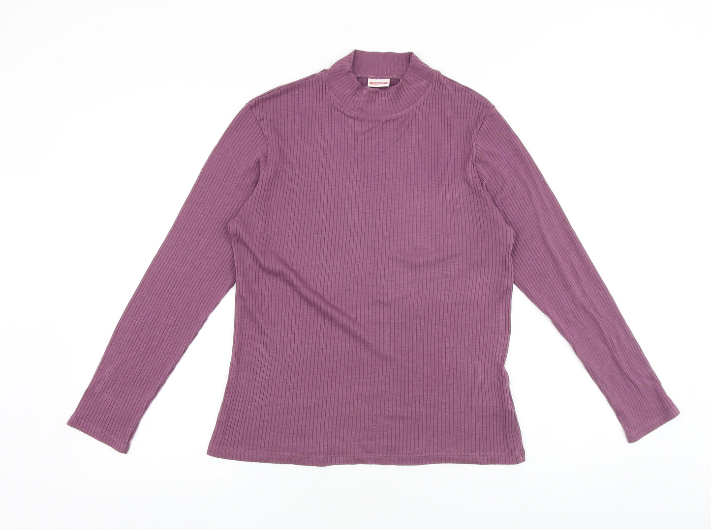 Thermalactive Womens Purple Modacrylic Basic T-Shirt Size S Mock Neck