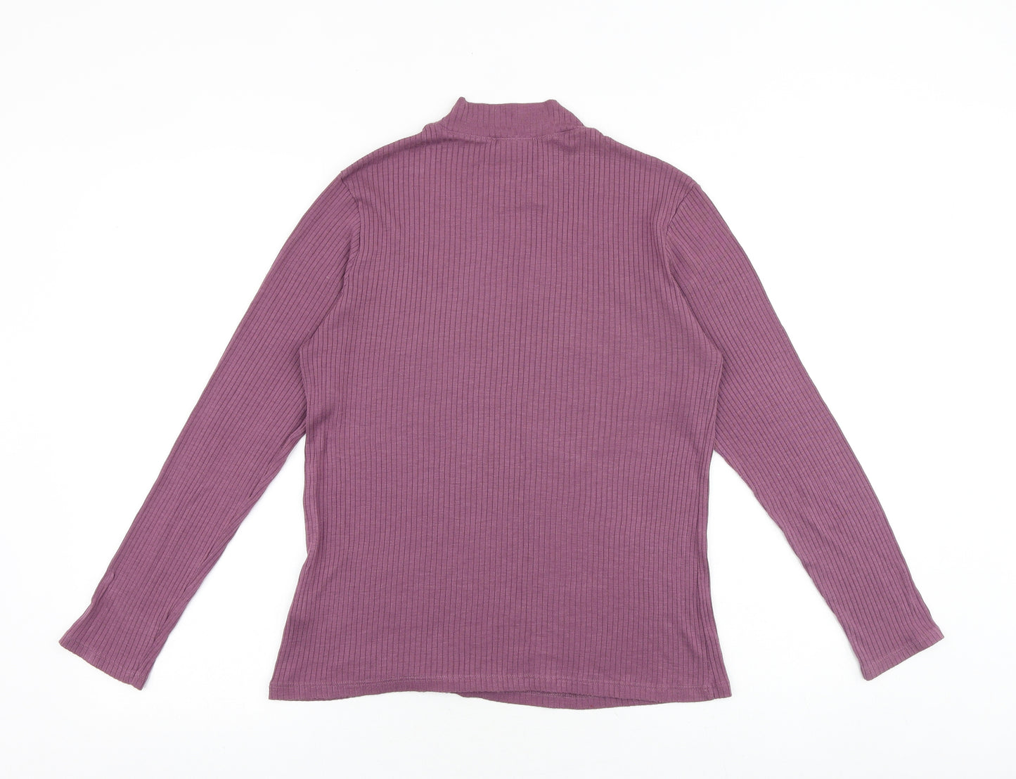 Thermalactive Womens Purple Modacrylic Basic T-Shirt Size S Mock Neck