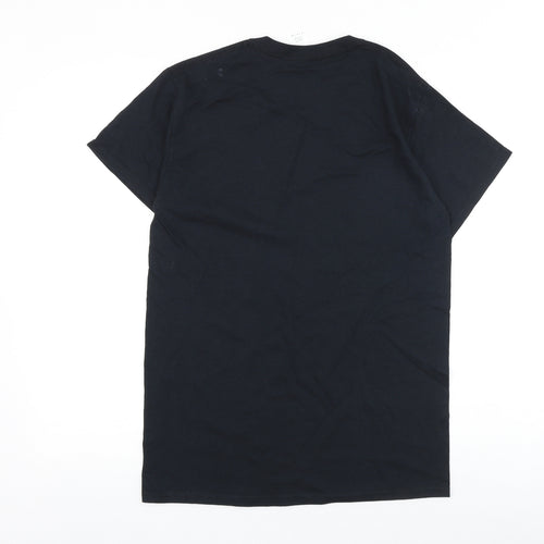 Gildan Mens Black Cotton T-Shirt Size S Round Neck - Saint