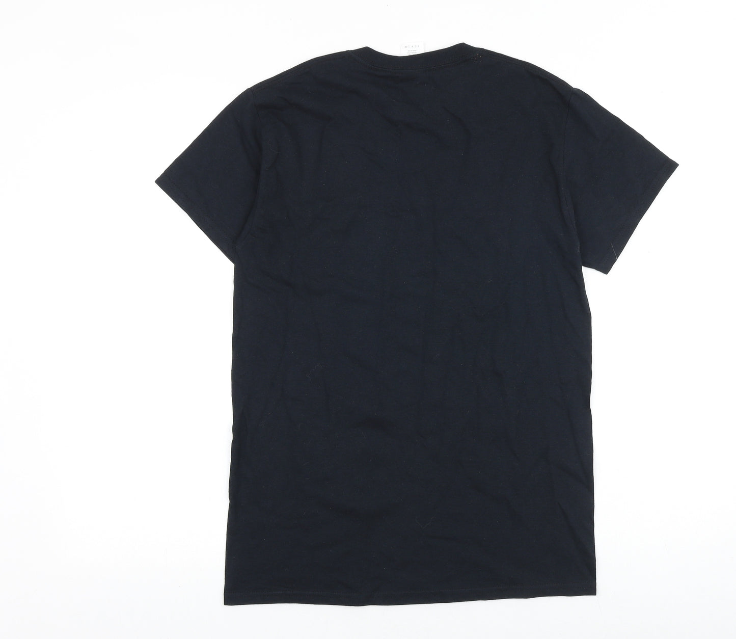 Gildan Mens Black Cotton T-Shirt Size S Round Neck - Saint