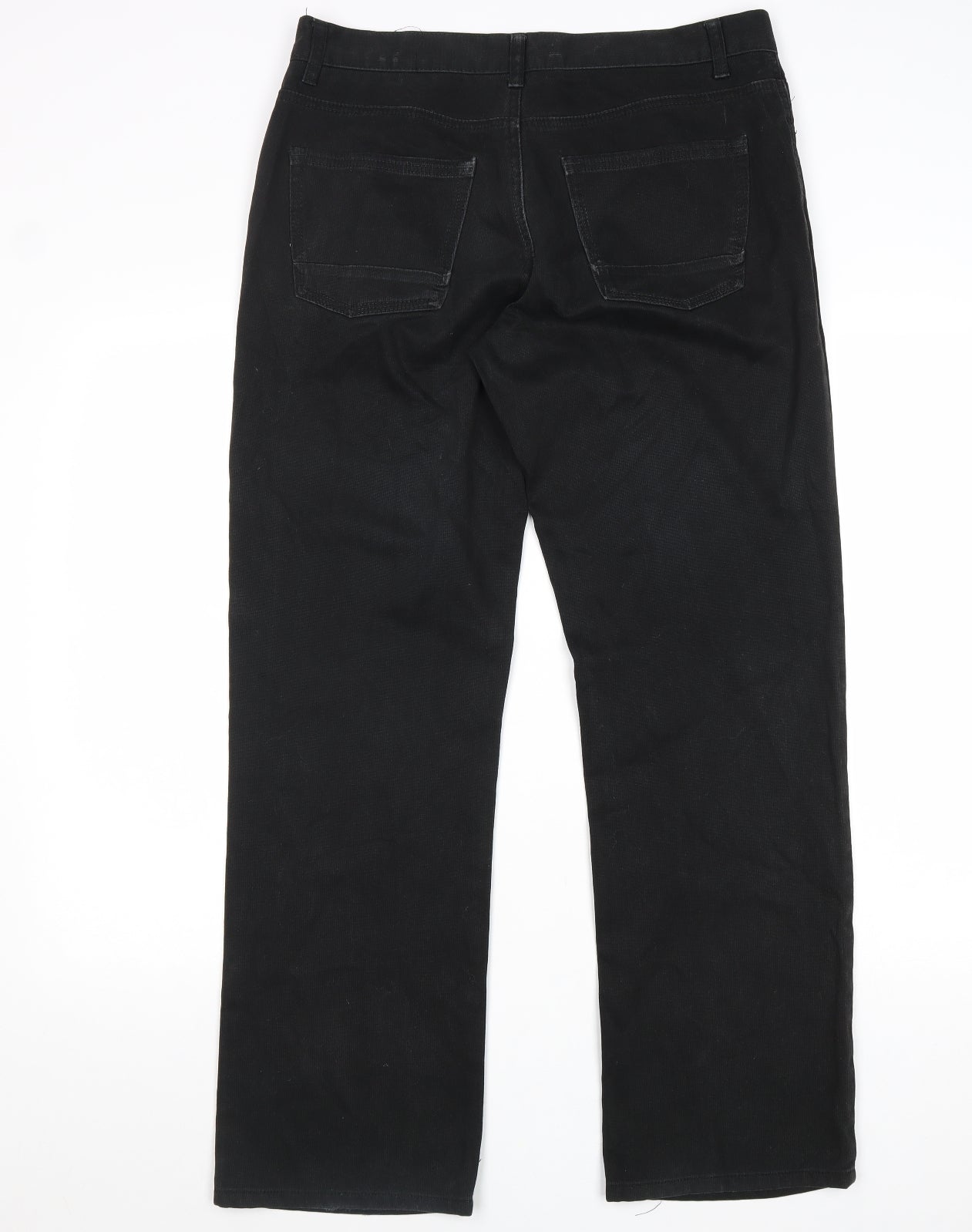 Heritage Mens Black Cotton Straight Jeans Size 34 in L32 in Regular Zip
