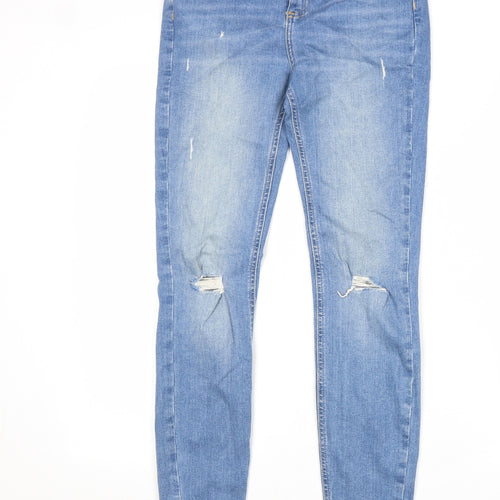 Denim & Co. Womens Blue Cotton Skinny Jeans Size 8 L31 in Regular Zip