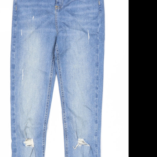 Denim & Co. Womens Blue Cotton Skinny Jeans Size 8 L31 in Regular Zip