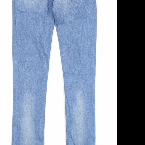 Denim & Co. Womens Blue Cotton Skinny Jeans Size 8 L31 in Regular Zip