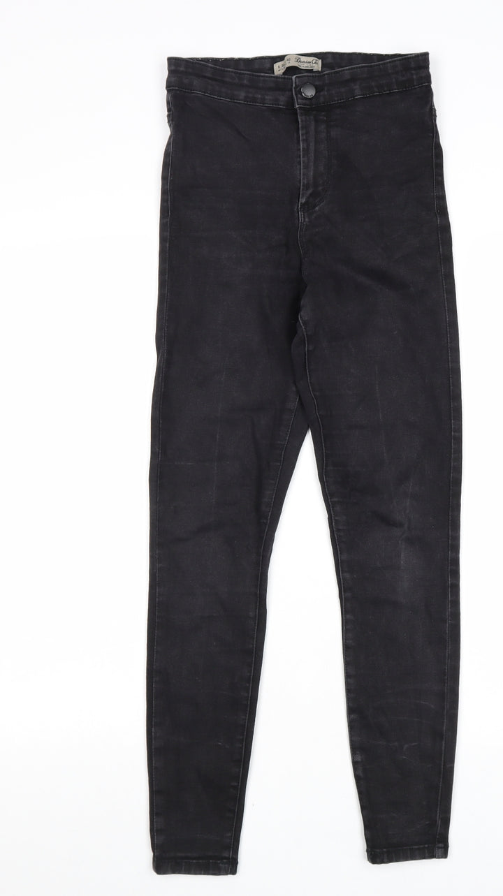 Denim & Co. Womens Black Cotton Skinny Jeans Size 8 L28 in Regular Zip