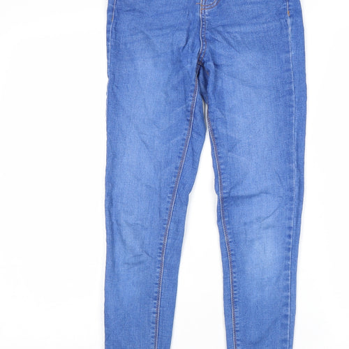 Denim & Co. Womens Blue Cotton Skinny Jeans Size 8 L28 in Regular Zip
