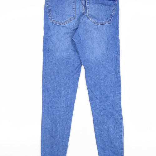 Denim & Co. Womens Blue Cotton Skinny Jeans Size 8 L28 in Regular Zip