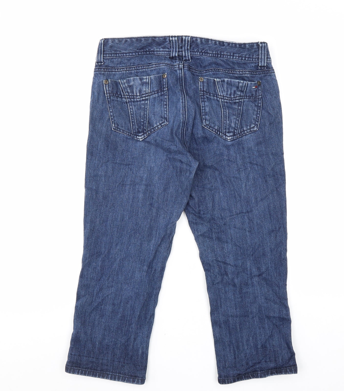 Tommy Hilfiger Womens Blue Cotton Straight Jeans Size 8 L22 in Regular Zip