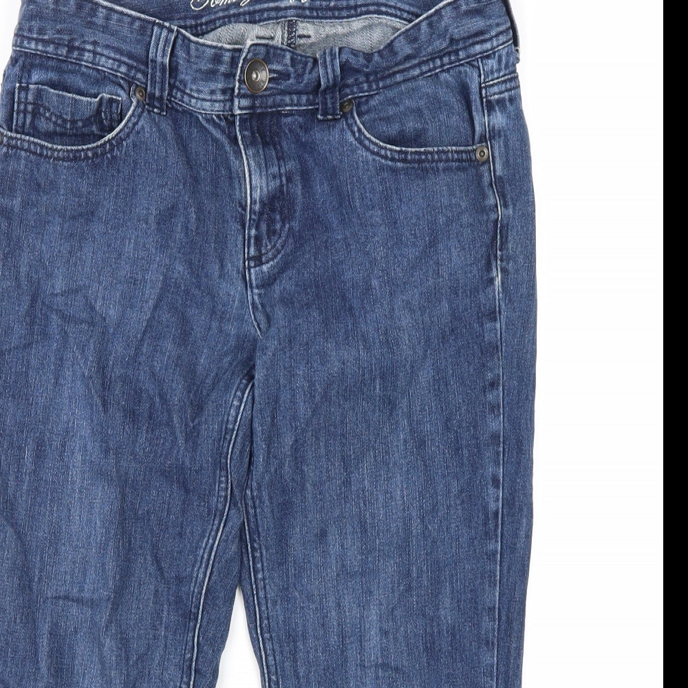Tommy Hilfiger Womens Blue Cotton Straight Jeans Size 8 L22 in Regular Zip
