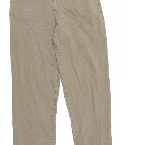 COLLUSION Mens Beige Cotton Straight Jeans Size 30 in L32 in Regular Zip - Distressed Hems