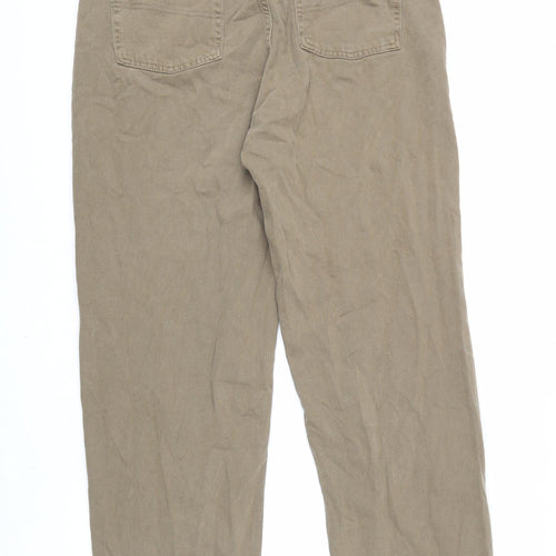 COLLUSION Mens Beige Cotton Straight Jeans Size 30 in L32 in Regular Zip - Distressed Hems