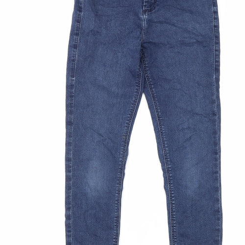 Topshop Womens Blue Cotton Skinny Jeans Size 26 in L30 in Extra-Slim Zip