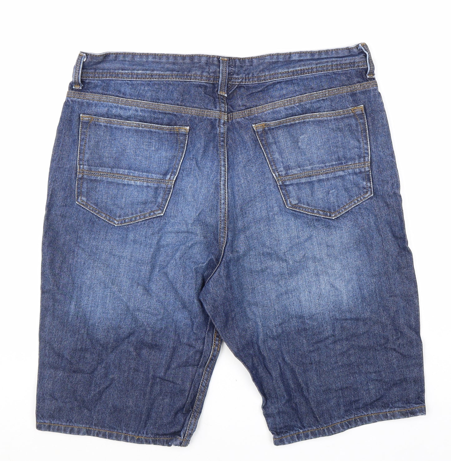 Burton Mens Blue Cotton Biker Shorts Size 34 in L12 in Regular Zip