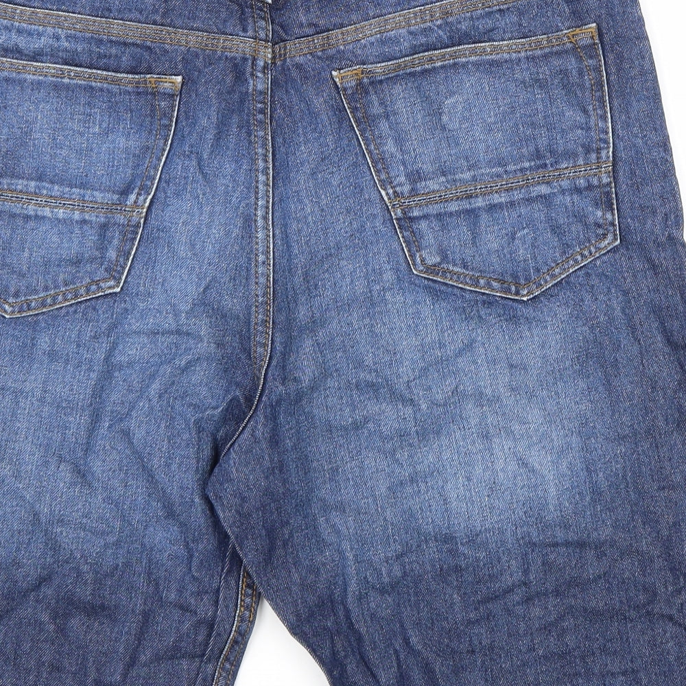 Burton Mens Blue Cotton Biker Shorts Size 34 in L12 in Regular Zip