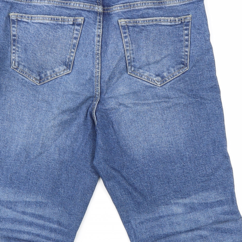 George Womens Blue Cotton Skimmer Shorts Size 14 L15 in Regular Zip