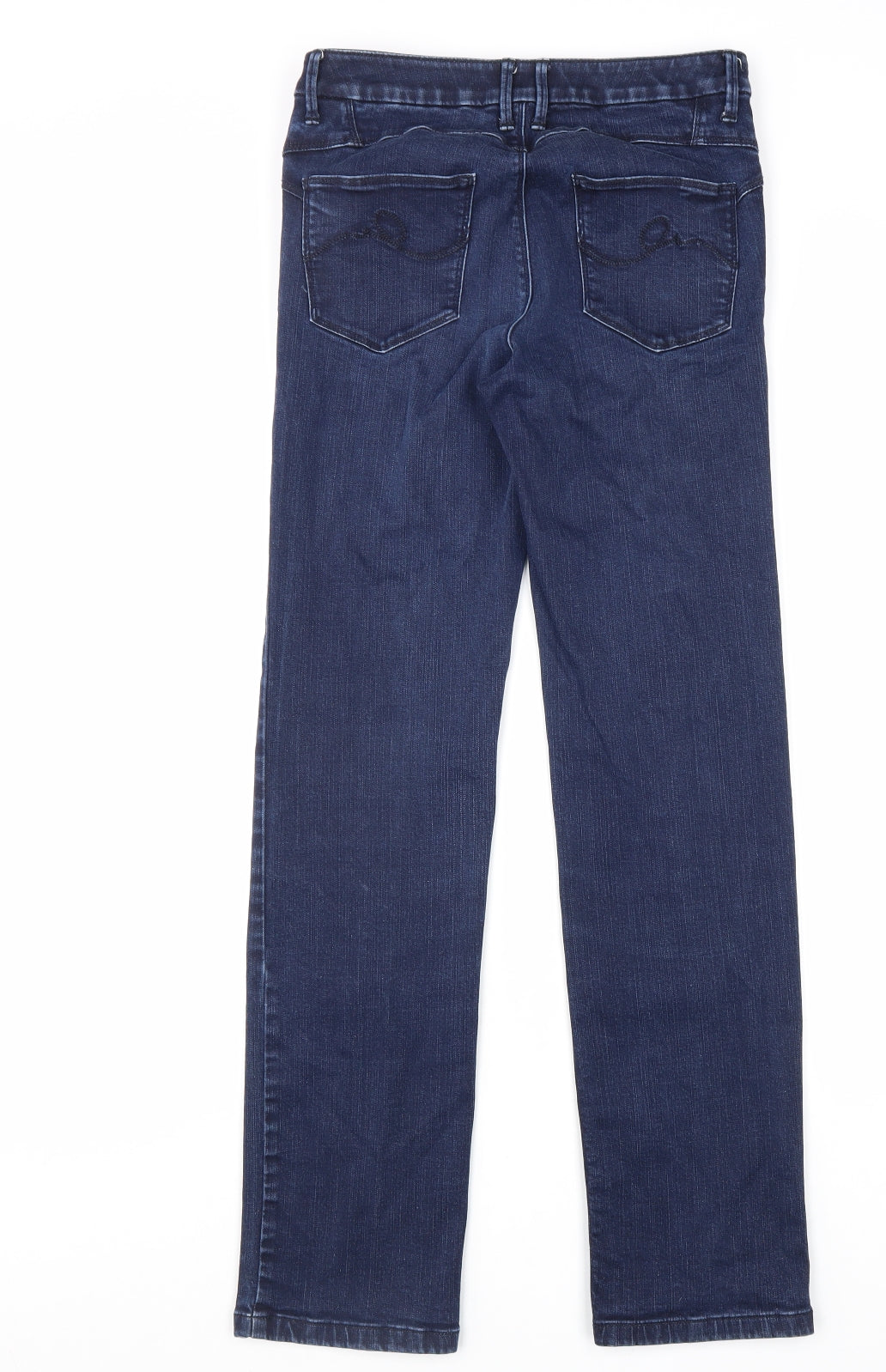 Marks and Spencer Womens Blue Cotton Straight Jeans Size 10 L30 in Regular Zip