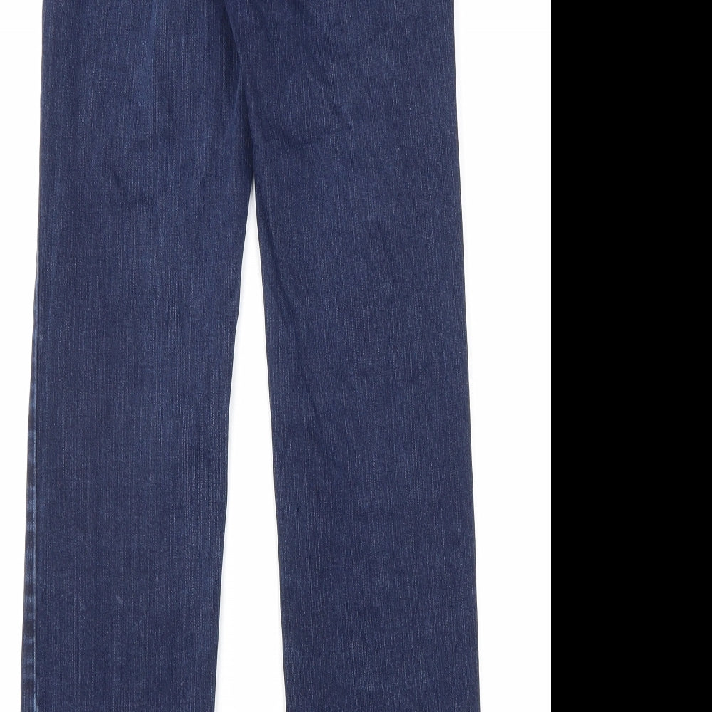 Marks and Spencer Womens Blue Cotton Straight Jeans Size 10 L30 in Regular Zip