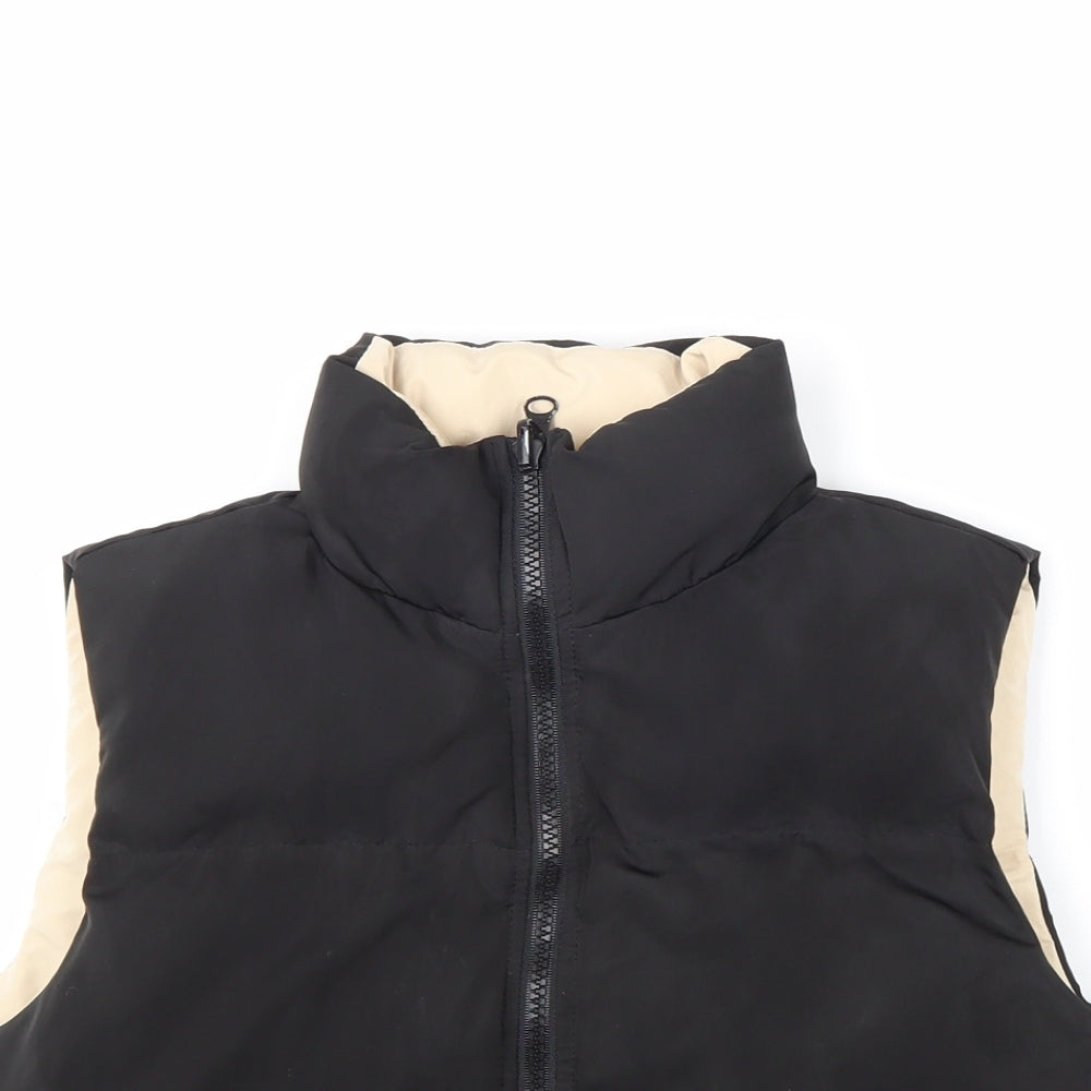 SheIn Girls Black Gilet Jacket Size 10 Years Zip