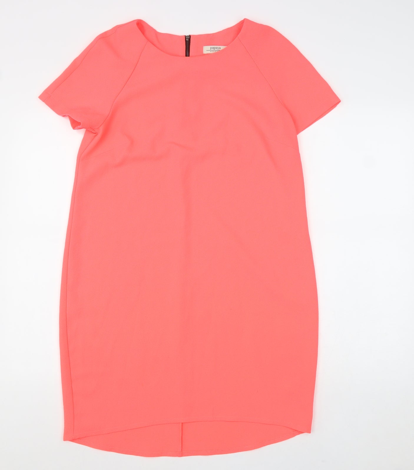 Papaya Womens Pink Polyester A-Line Size 12 Round Neck Zip