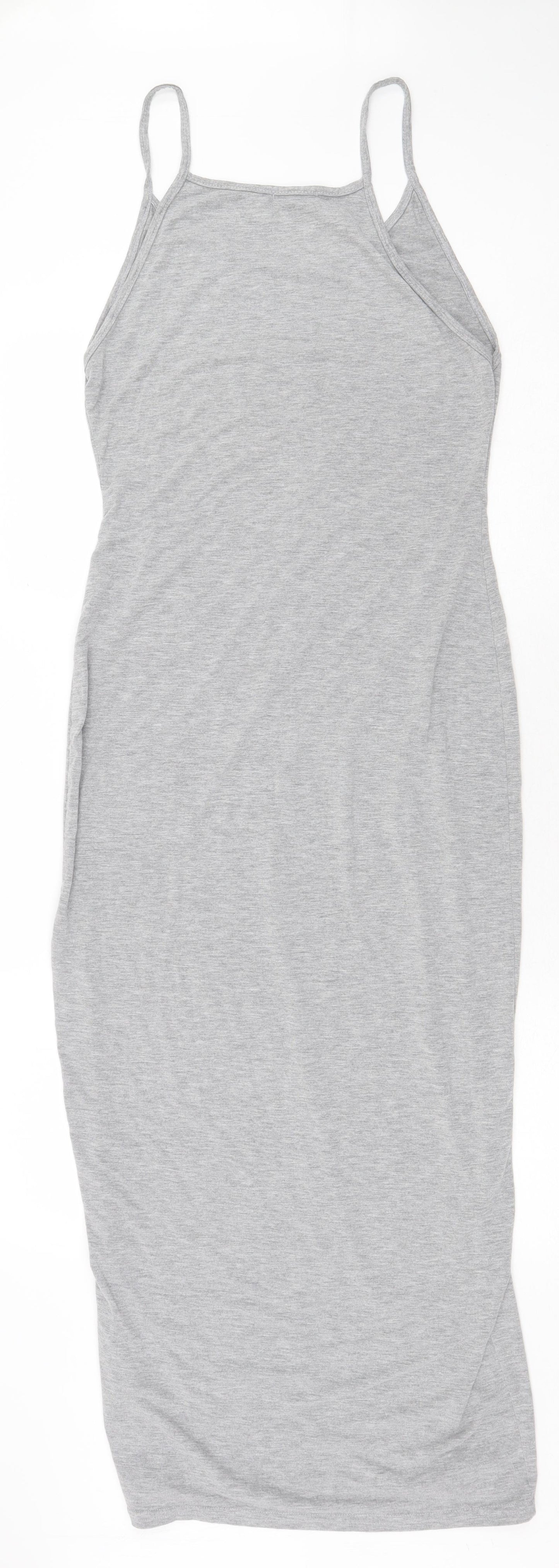 Pretty Originals Womens Grey Viscose Bodycon Size 12 Scoop Neck Pullover