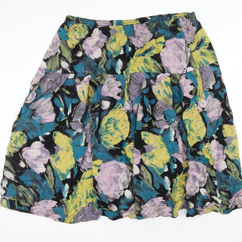 Preworn Womens Multicoloured Floral Polyester Tulip Skirt Size 38 in