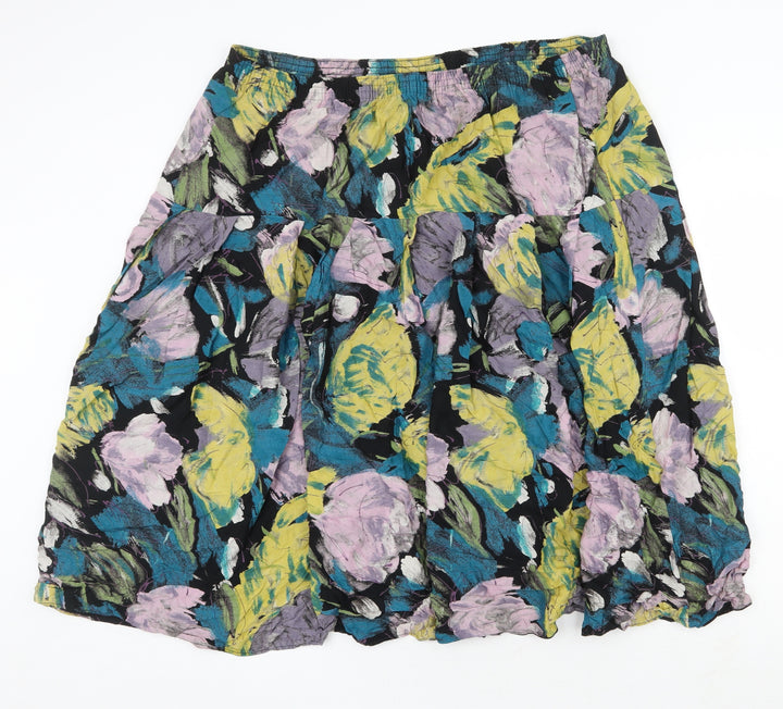 Preworn Womens Multicoloured Floral Polyester Tulip Skirt Size 38 in