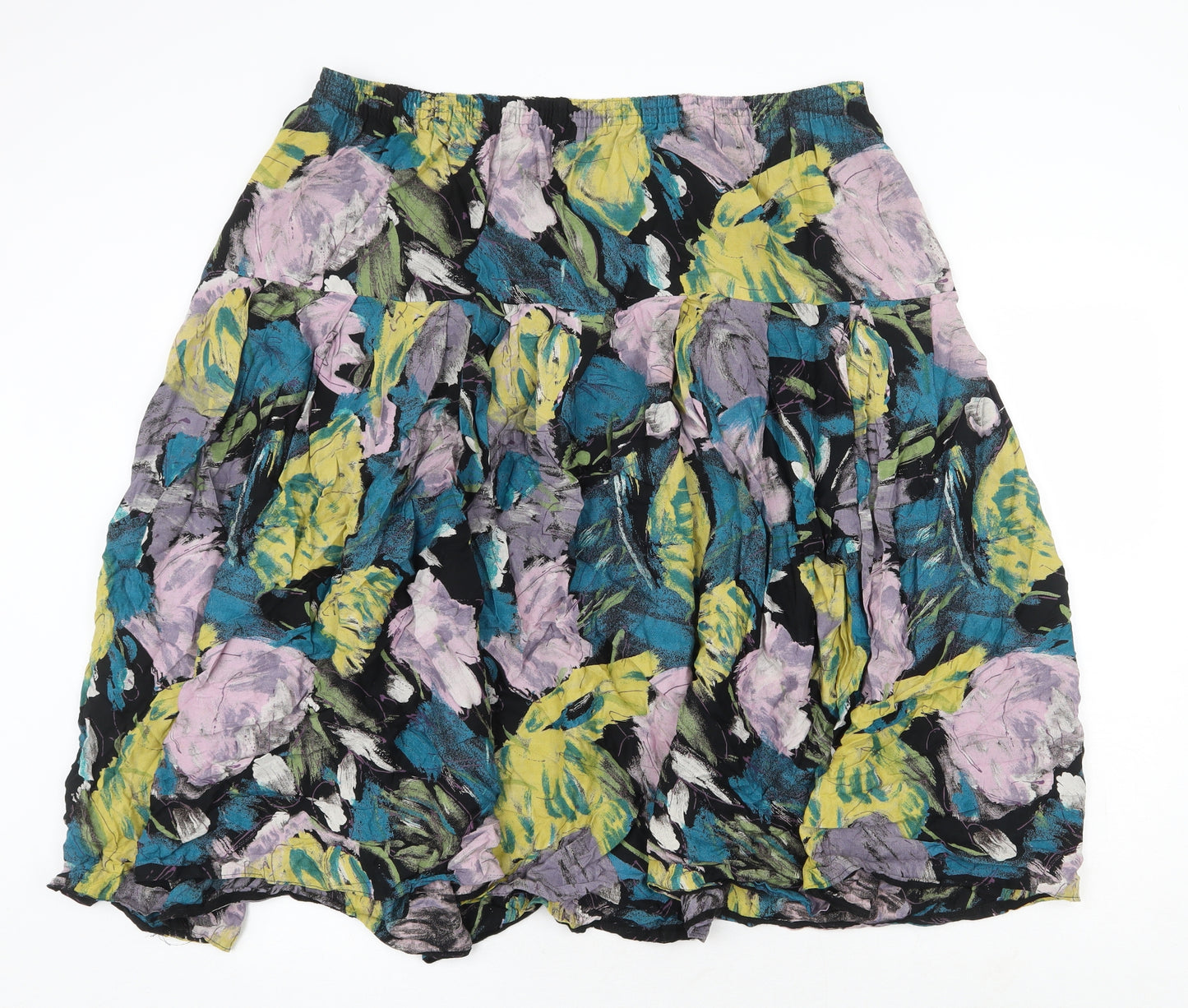 Preworn Womens Multicoloured Floral Polyester Tulip Skirt Size 38 in
