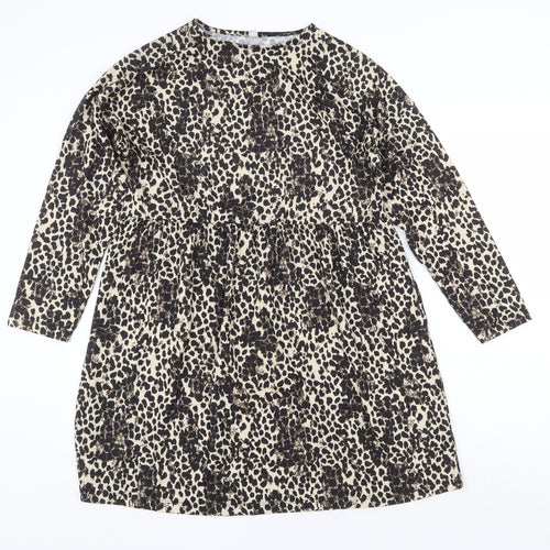 ASOS Womens Beige Geometric Polyester Shift Size 6 Round Neck Pullover