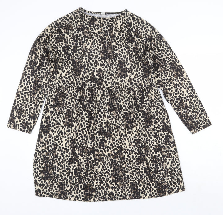 ASOS Womens Beige Geometric Polyester Shift Size 6 Round Neck Pullover