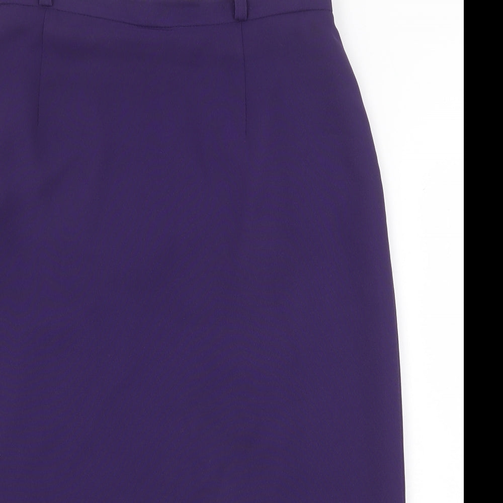 Sommermann Womens Purple Polyester Straight & Pencil Skirt Size 14 Zip