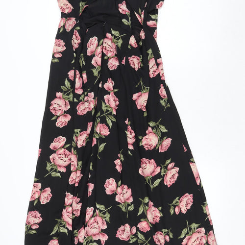 Atmosphere Womens Black Floral Polyester Trapeze & Swing Size 20 Off the Shoulder Zip