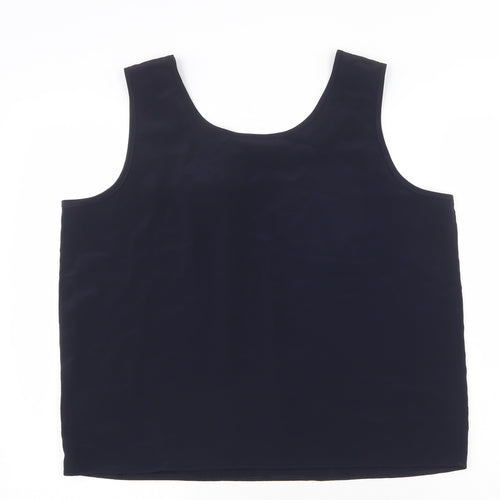 Drendle Womens Blue Polyester Basic Tank Size 16 Round Neck