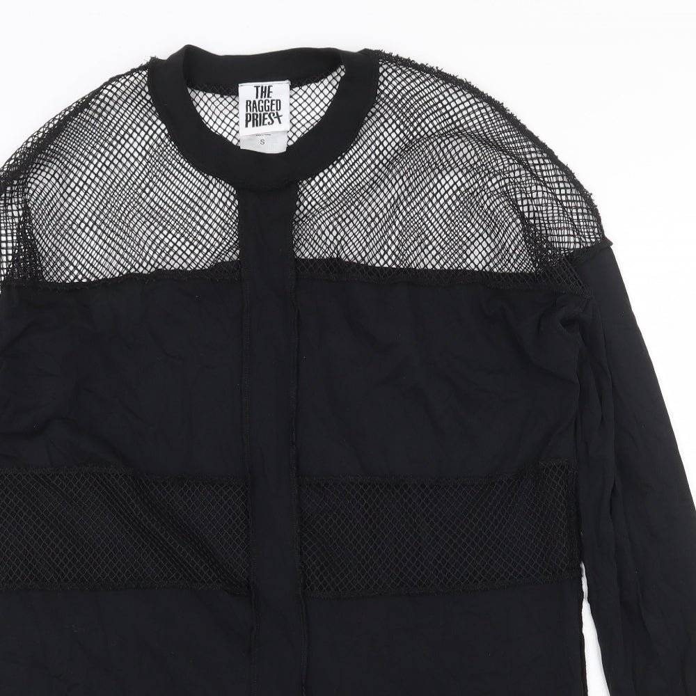 The Ragged Priest Womens Black Cotton A-Line Size S Round Neck Pullover