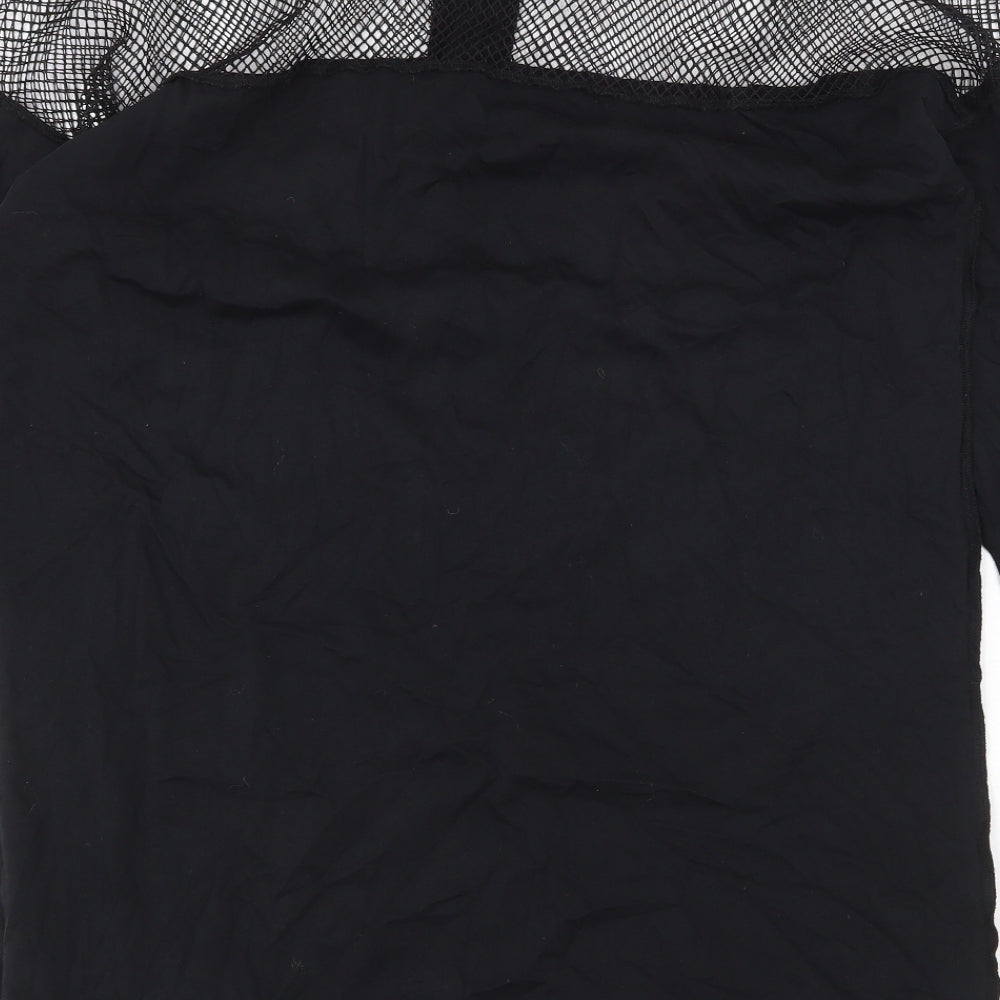 The Ragged Priest Womens Black Cotton A-Line Size S Round Neck Pullover