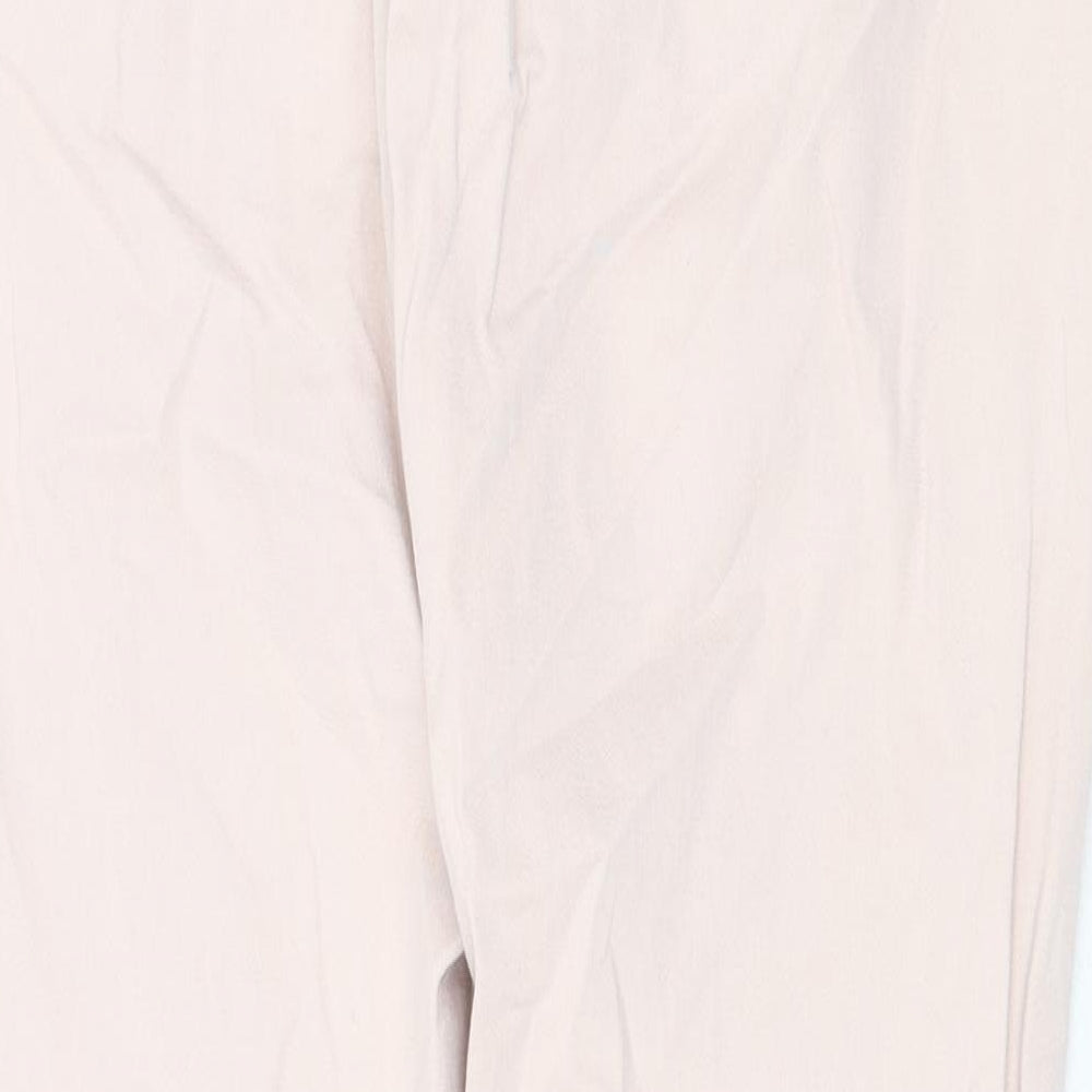 White Stuff Womens Pink Cotton Trousers Size 10 Regular Zip