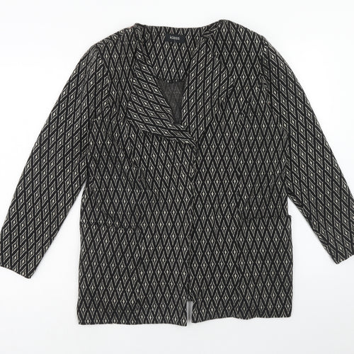 Klass Womens Grey Geometric Jacket Coatigan Size L